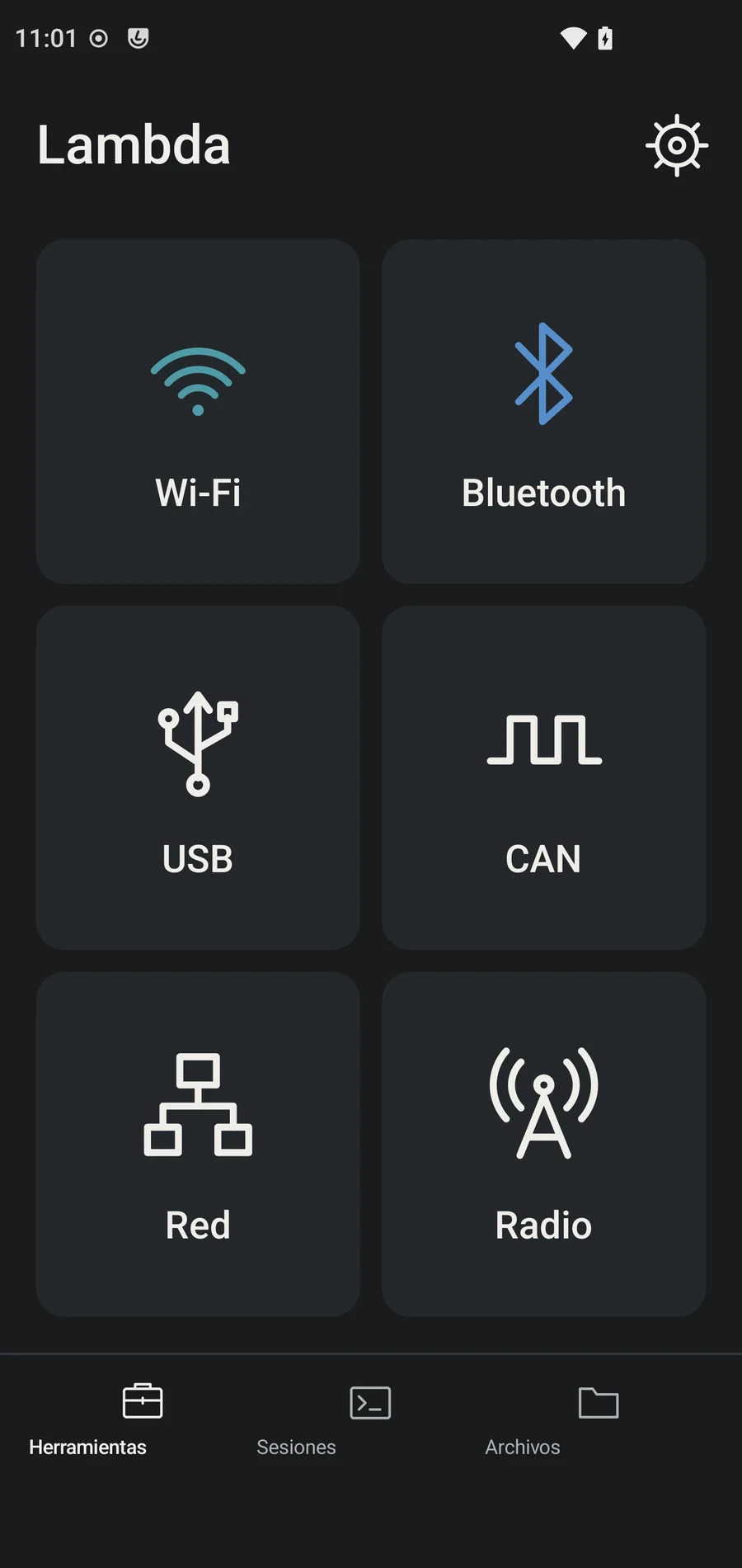 Captura de la aplicación Lambda: información del S10 y categorías